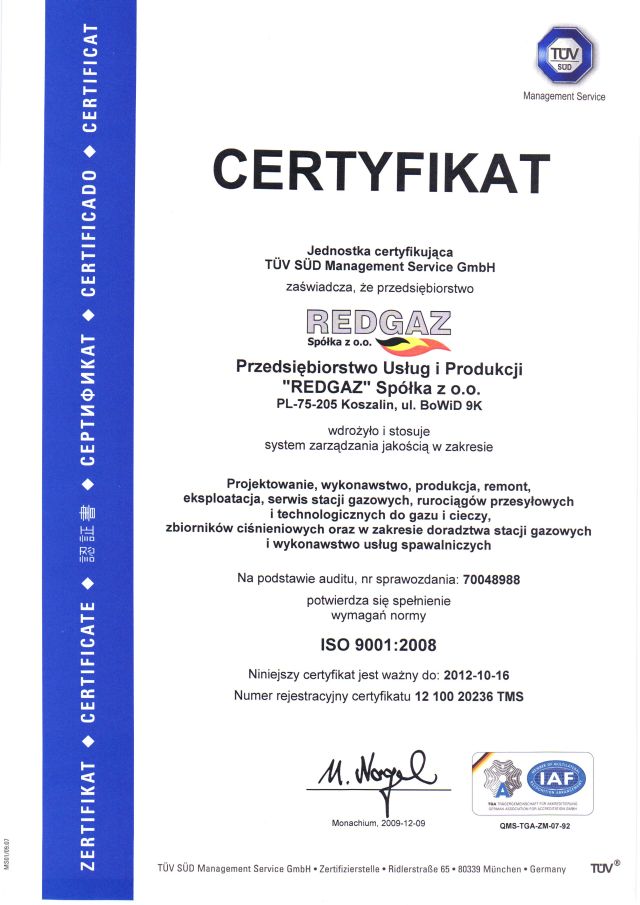 ISO 9001 RED-GAZ
